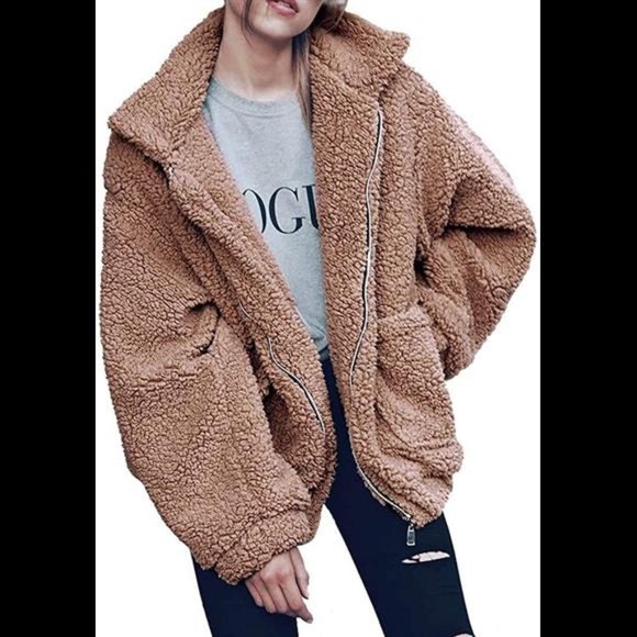 Jackets & Blazers - PRETTYGARDEN Women's 2022 Fashion Winter Coat Long Sleeve Lapel Zip Up Faux
